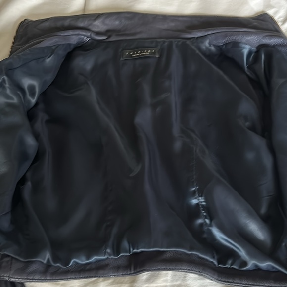 Twin-Set Navy Cropped Leather Jacket - Picture 11 of 11